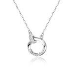 999 Fine Silver Möbius Interlocking Ring Necklace