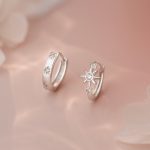 925 Sterling Silver Asymmetric Star Hoop Earrings