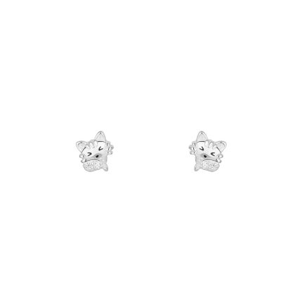 999 Fine Silver Cat Fish Stud Earrings