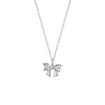 999 Fine Silver CZ Bow Necklace