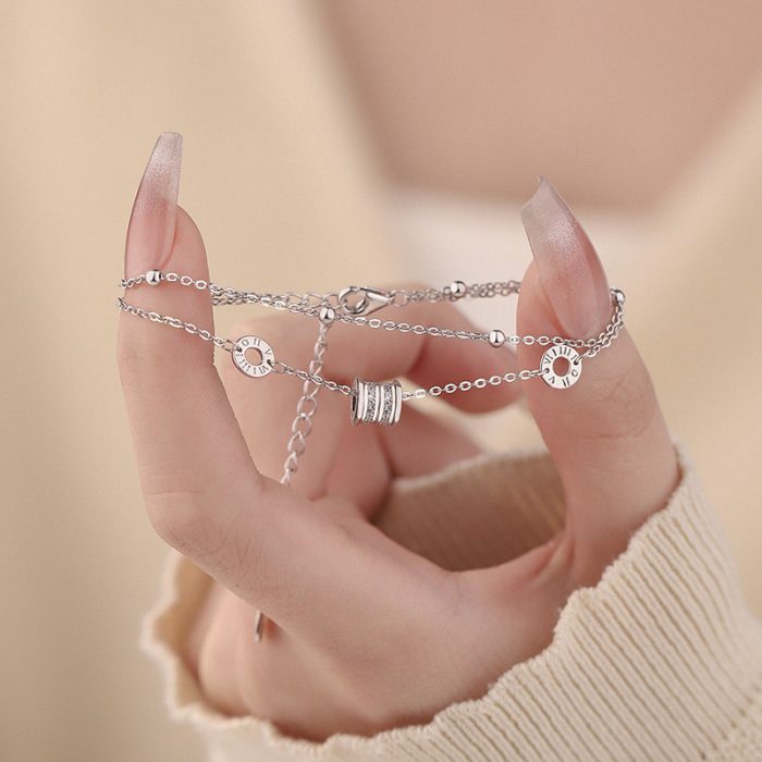 999 Fine Silver Double Layer Slim Waist Bracelet - Image 5