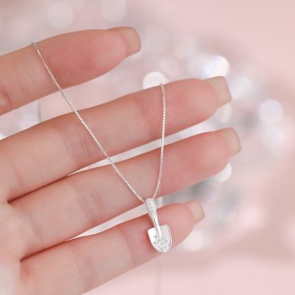925 Sterling Silver Light Luxury Shovel Necklace - Image 3