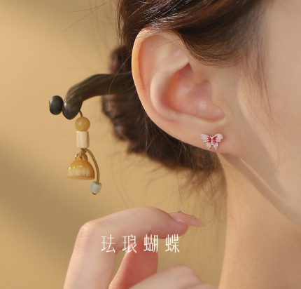 999 Fine Silver Butterfly Screw Back Earrings - Image 6
