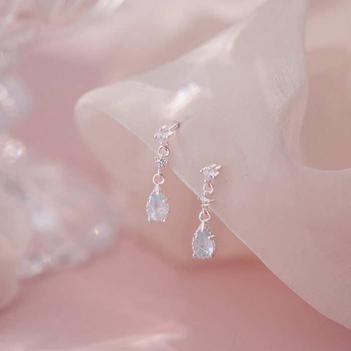 999 Fine Silver Personalized Teardrop CZ Stud Earrings - Image 6