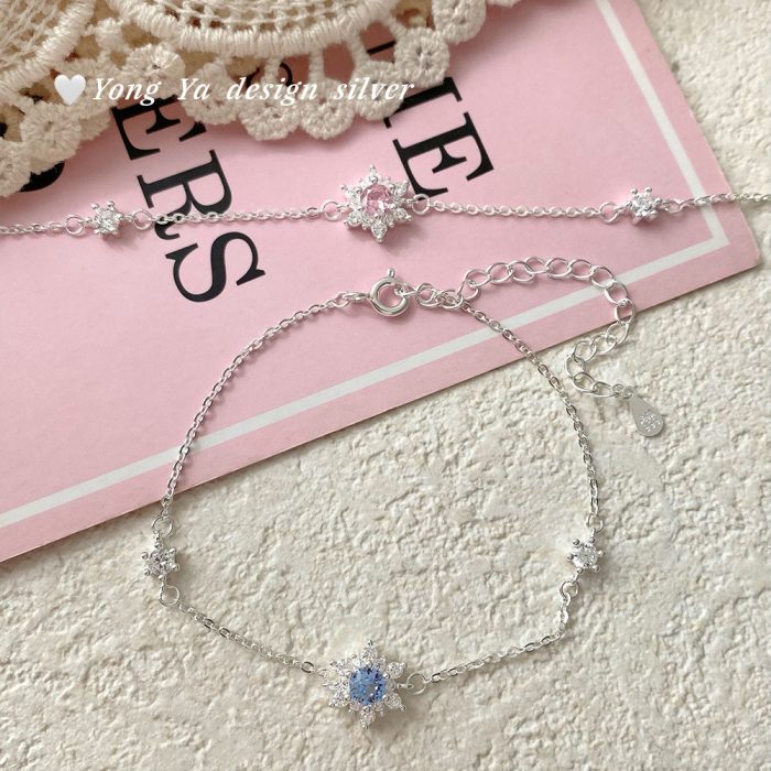 999 Fine Silver Snowflake CZ Bracelet - Image 3