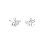 999 Fine Silver Elegant Forest Apricot Leaf Straight Post Stud Earrings