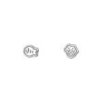 999 Fine Silver Cat Paw Fish Stud Earrings
