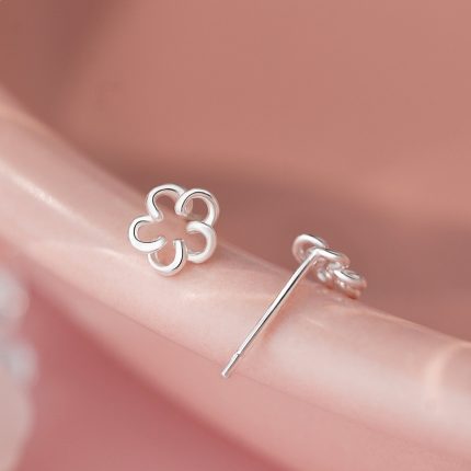 999 Fine Silver Forest Floral Stud Earrings - Image 6