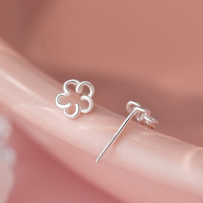 999 Fine Silver Forest Floral Stud Earrings - Image 6