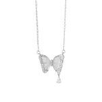 925 Sterling Silver Butterfly Chalcedony Necklace