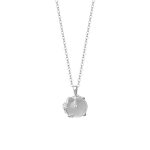 999 Fine Silver Unique White Chalcedony Plum Blossom Necklace