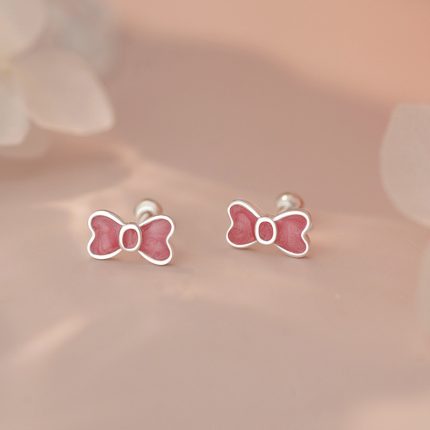999 Fine Silver Bow Stud Earrings - Image 4