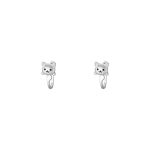999 Fine Silver Cat Enamel Hoop Earrings