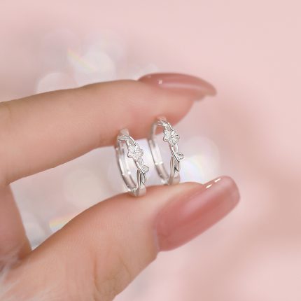 999 Fine Silver Wrapped Flower Hoop Earrings - Image 6