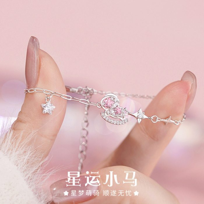 999 Fine Silver Star Luck Pony Rocking Horse Necklace - Image 5