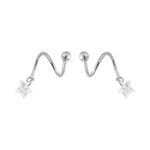 925 Sterling Silver Fashion Star Rotating Stud Earrings