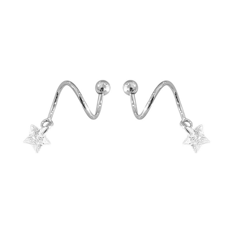 sg-11134201-825ag-ms4c8xfscah107 925 Sterling Silver Fashion Star Rotating Stud Earrings - Image 1