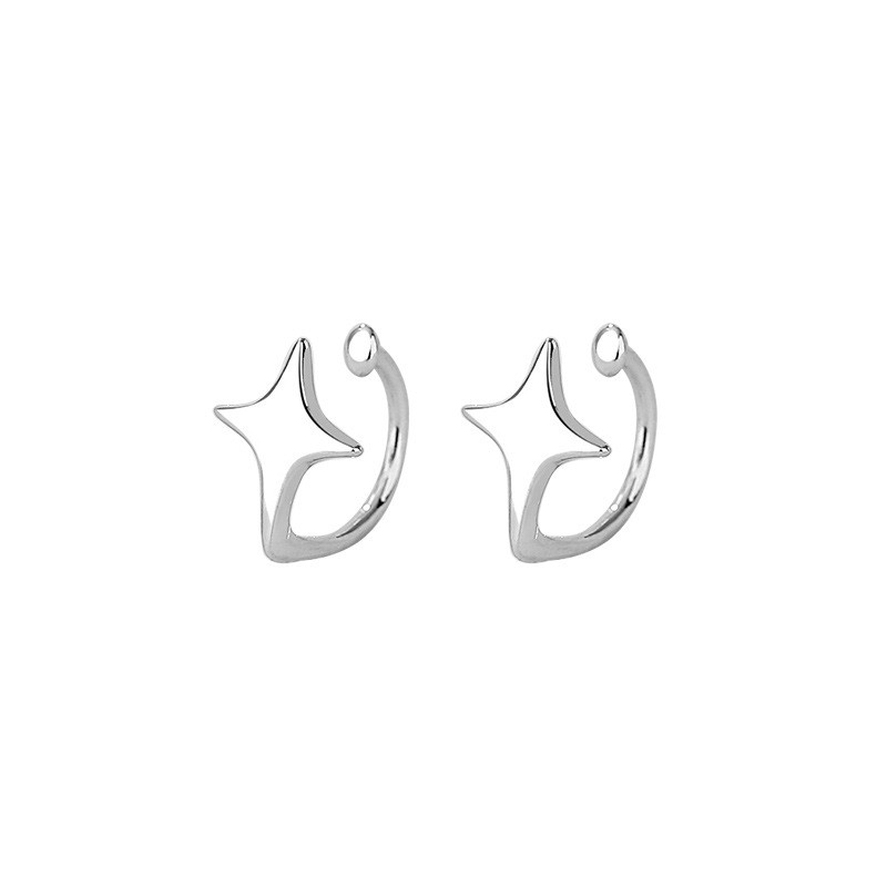 sg-11134201-825ag-ms4c8xxksef941 925 Sterling Silver Tetragram Ear Cuffs No Piercing Earrings - Image 1