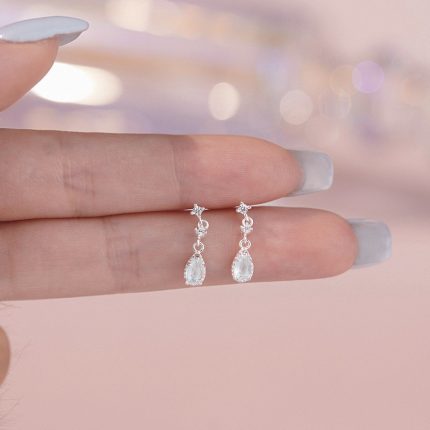 999 Fine Silver Personalized Teardrop CZ Stud Earrings - Image 5