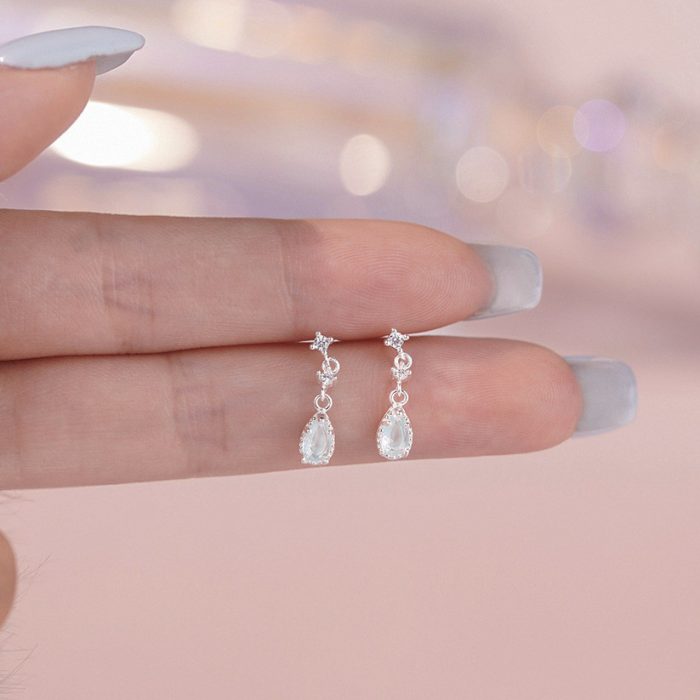 999 Fine Silver Personalized Teardrop CZ Stud Earrings - Image 5