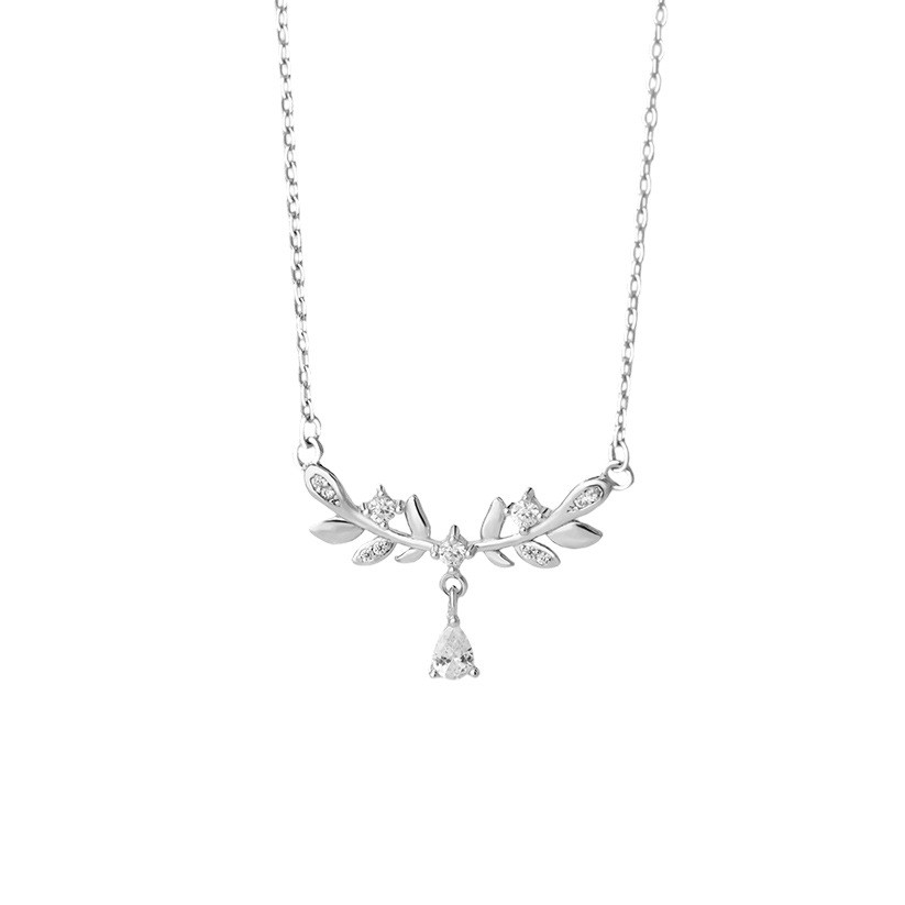 sg-11134201-825ai-ms4c8vafwnwh0b 999 Fine Silver Exquisite Leaf Teardrop CZ Necklace - Image 1