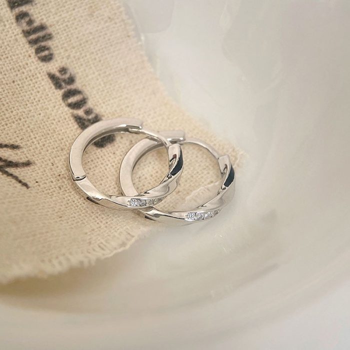 925 Sterling Silver Möbius Hoop Earrings - Image 4