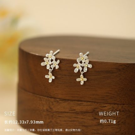 999 Fine Silver Elegant Vintage Bloom Stud Earrings - Image 6