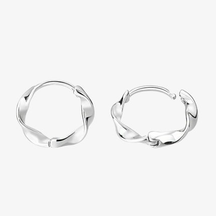 999 Fine Silver Möbius Hoop Earrings - Image 3