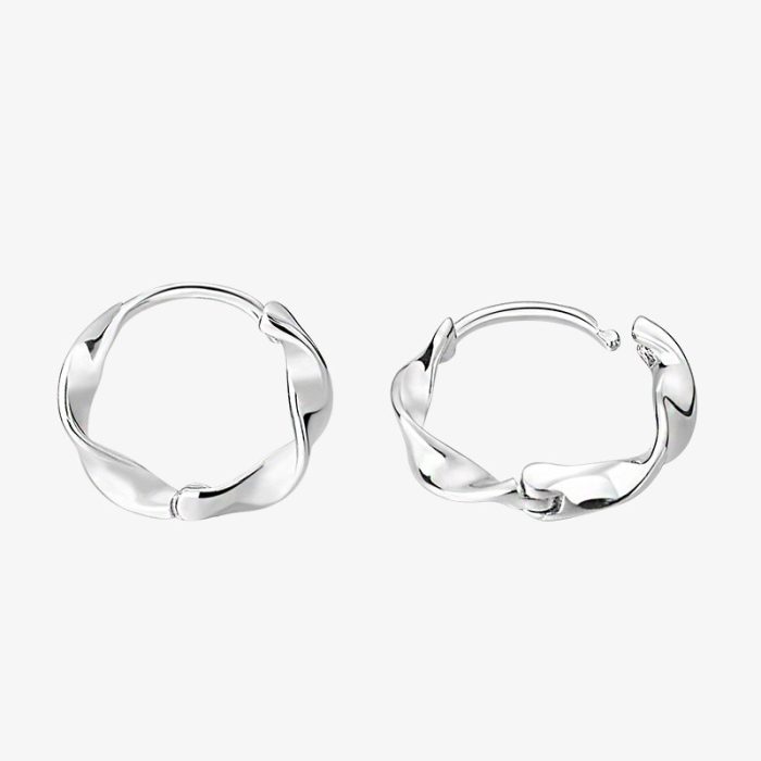 999 Fine Silver Möbius Hoop Earrings - Image 3