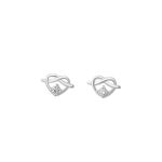 925 Sterling Silver Cute Cookie Heart Stud Earrings