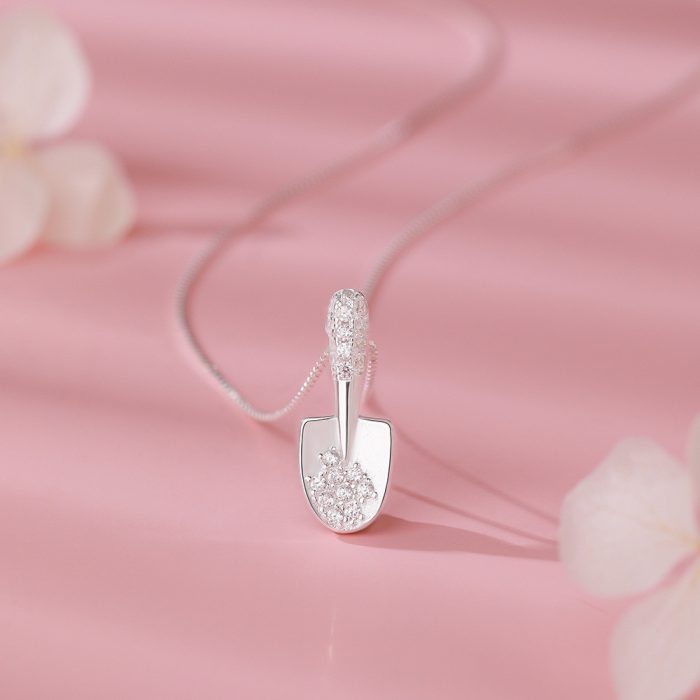 925 Sterling Silver Light Luxury Shovel Necklace - Image 6