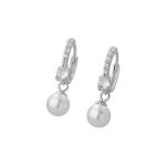 925 Sterling Silver Japanese Pearl Hoop Earrings