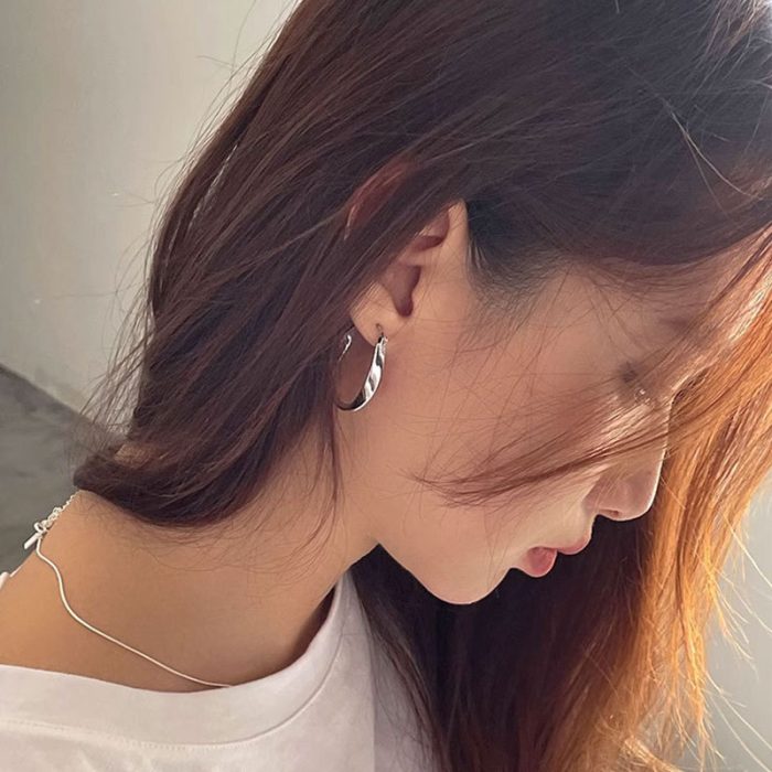 925 Sterling Silver Hoop Earrings - Image 2