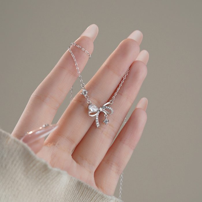 999 Fine Silver Bow Necklace - Image 6
