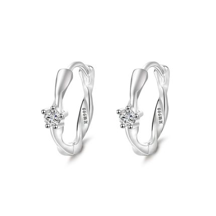 999 Fine Silver CZ Möbius Hoop Earrings - Image 4