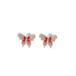 999 Fine Silver Butterfly Screw Back Earrings