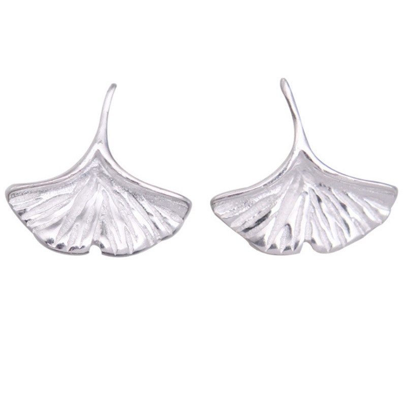 sg-11134201-825aw-ms4c96hn9wjlca 925 Sterling Silver Fresh Ginkgo Leaf Stud Earrings - Image 1