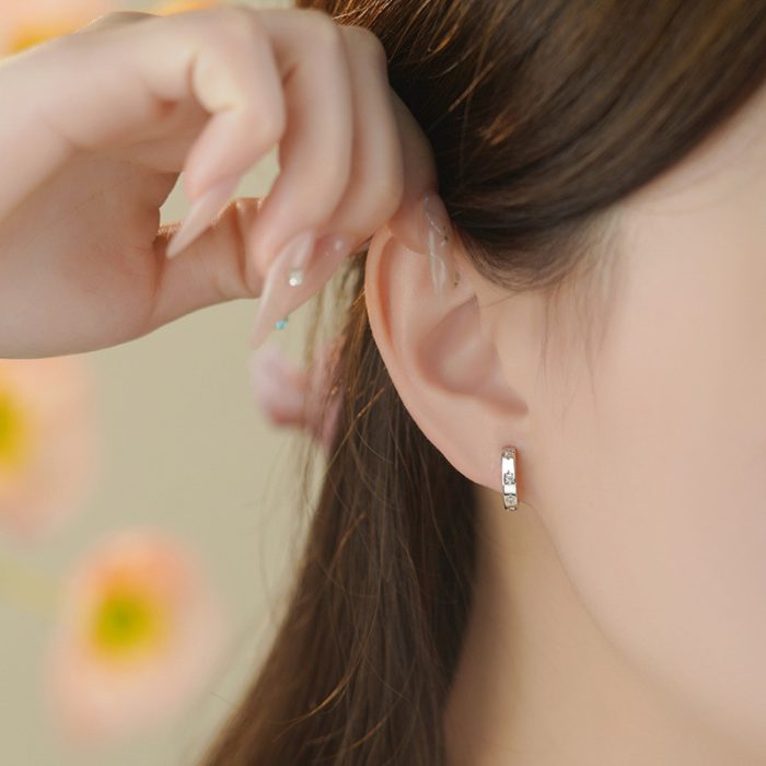 925 Sterling Silver Asymmetric Star Hoop Earrings - Image 4