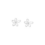 925 Sterling Silver Exquisite Hollow Floral Korean Style Stud Earrings