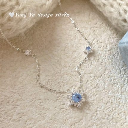 999 Fine Silver Snowflake CZ Necklace - Image 5