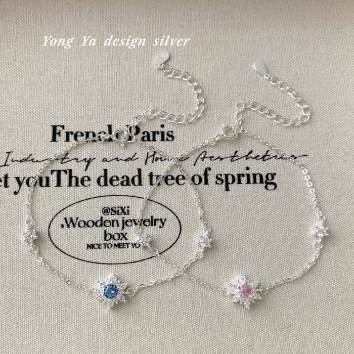 999 Fine Silver Snowflake CZ Bracelet - Image 6