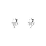 999 Fine Silver Sweet Tulip Screw Back Earrings