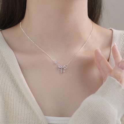 999 Fine Silver Bow Necklace - Image 5