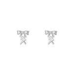 999 Fine Silver Minimalist Bow Stud Earrings