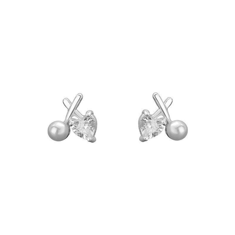 sg-11134201-825b4-ms4c97x52uise3 999 Fine Silver Pearl Cross Stud Earrings - Image 1