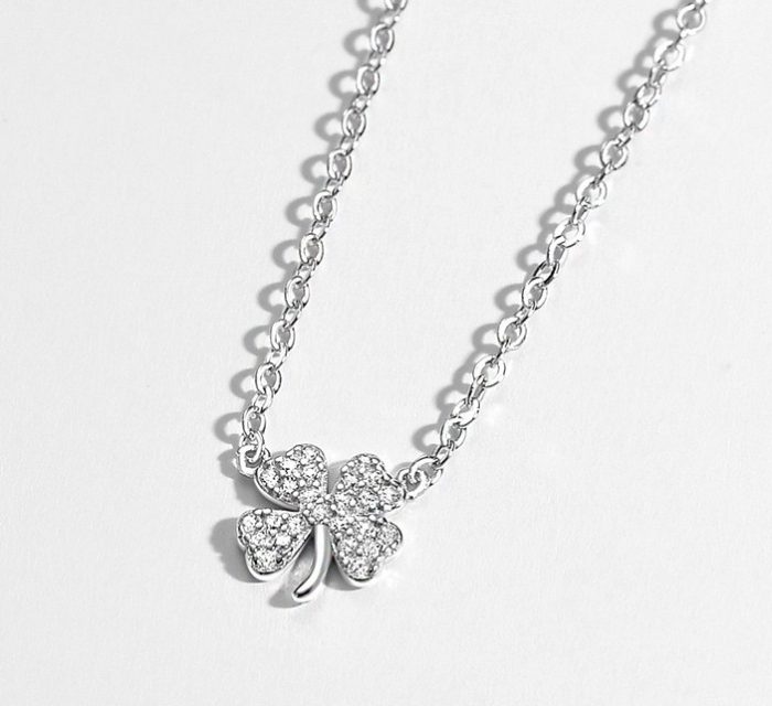 999 Fine Silver Four Leaf Clover Necklace - Image 6