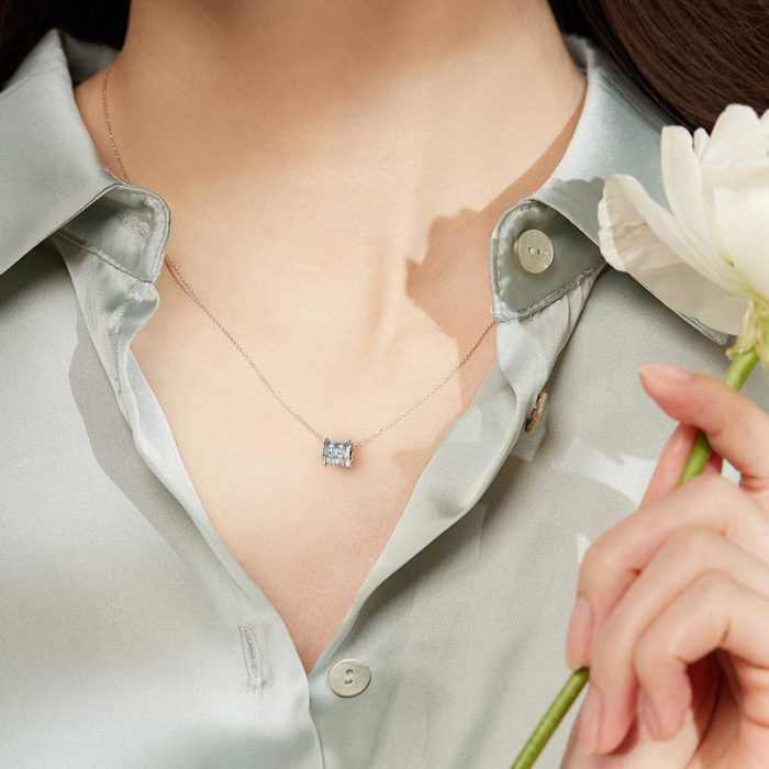 999 Fine Silver Pave CZ Slim Waist Necklace - Image 2