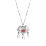 999 Fine Silver Iridescent Peace Lock Teardrop Tassel Necklace