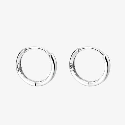 999 Fine Silver Minimalist Hoop Earrings - Image 4