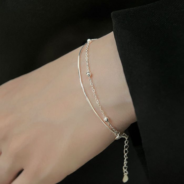 925 Sterling Silver Double Layer Bracelet - Image 2